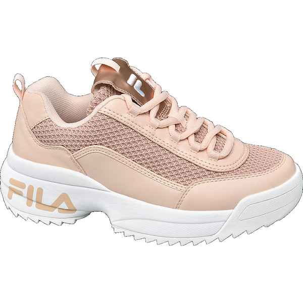 różowe sneakersy damskie Fila na białej podeszwie 1820682