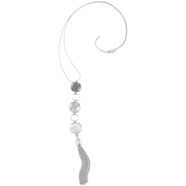 Quiosque Długi srebrny naszyjnik z kamieniami w odcieniach szarości 5ID302304
