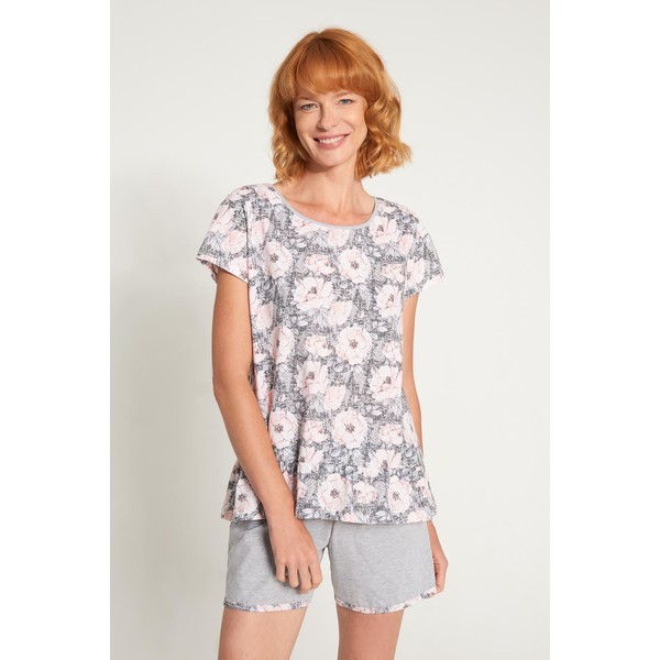 Quiosque Trzyczęściowa piżama w jasnoróżowe kwiaty 5ID607812