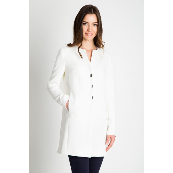 Quiosque Biały elegancki płaszcz na podszewce 9FS003101