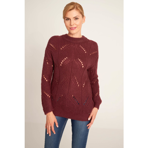 Quiosque Bordowy ażurowy sweter 6IA001602