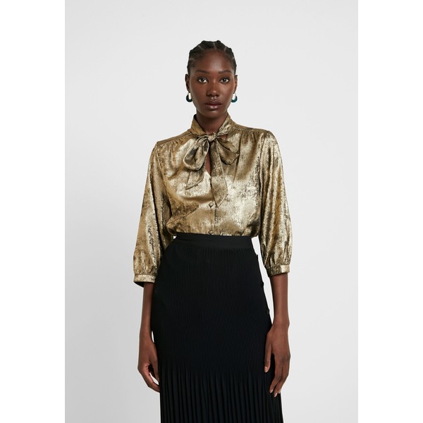 Selected Femme SLFAURELIA 3/4 NECK TIE Bluzka gold colour SE521E0HS