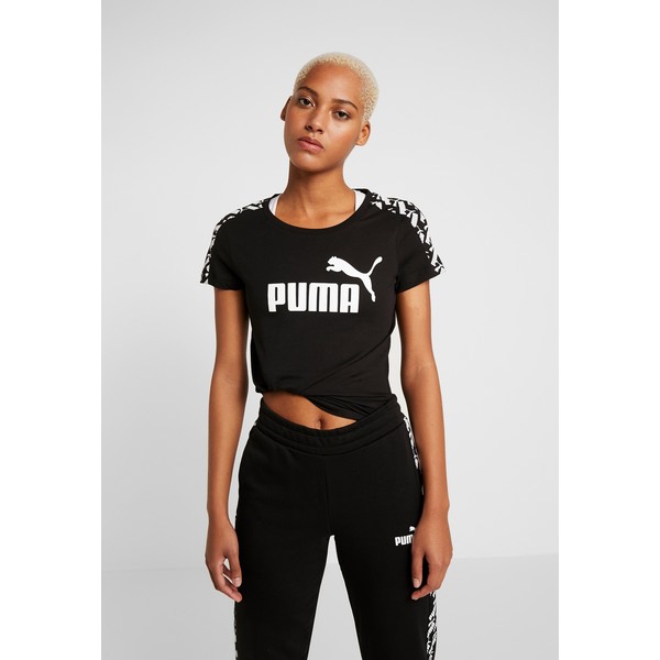 Puma AMPLIFIED TEE T-shirt z nadrukiem black PU141D0EZ