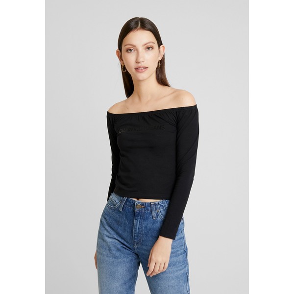 Calvin Klein Jeans BARDOT INSTITUTIONAL TEE Bluzka z długim rękawem black C1821D09A