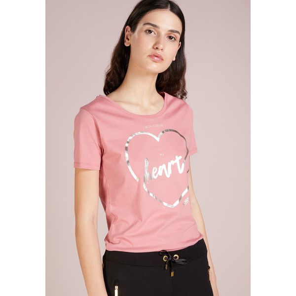 BOSS CASUAL TEMONCOEUR T-shirt z nadrukiem medium pink BO121D07J