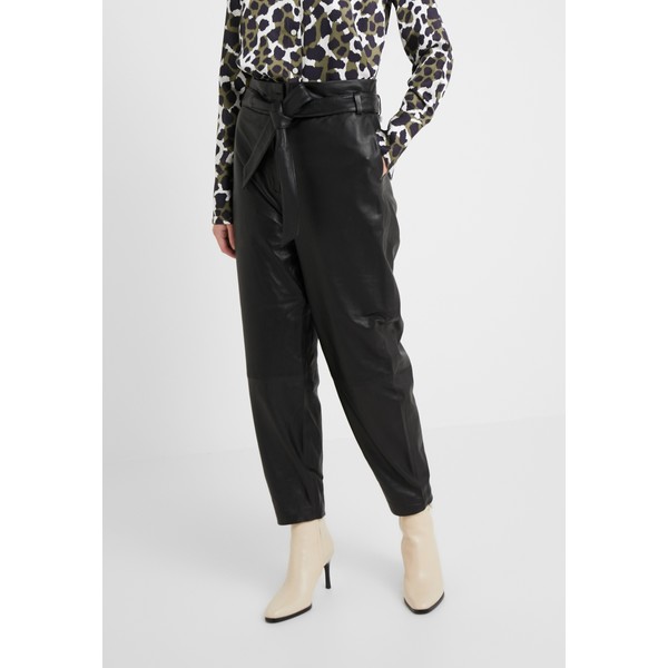 Bruuns Bazaar PECAN ARISTA PANT Spodnie skórzane black BR321A028