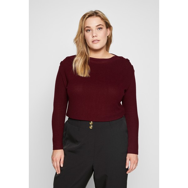 Evans SOFT TOUCH BUTTON NECK Sweter berry EW221E0IV