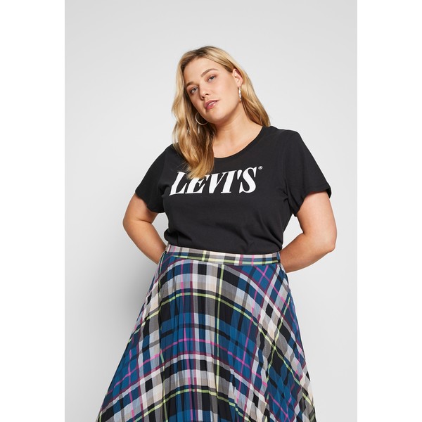 Levi's® Plus PERFECT TEE T-shirt z nadrukiem caviar L0M21D00H