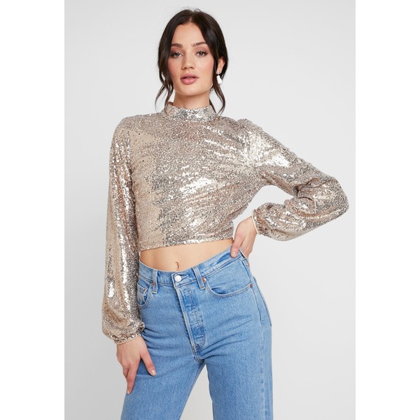 Nly by Nelly OPEN BACK SEQUIN Bluzka champagne NEG21E02O