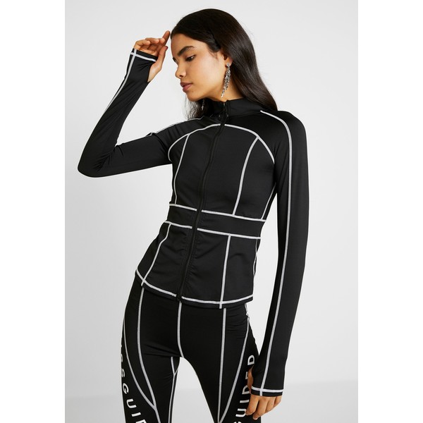 Missguided Tall CONTRAST PANEL LONG SLEEVE ACTIVEWEAR Bluza rozpinana black MIG21D023