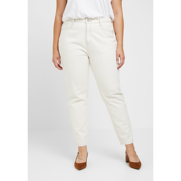 Missguided Plus RIOT HIGH RISE Jeansy Relaxed Fit cream M0U21N01A