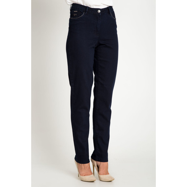 Quiosque Granatowe spodnie jeansy z ozdobnymi kieszeniami 3GM004802