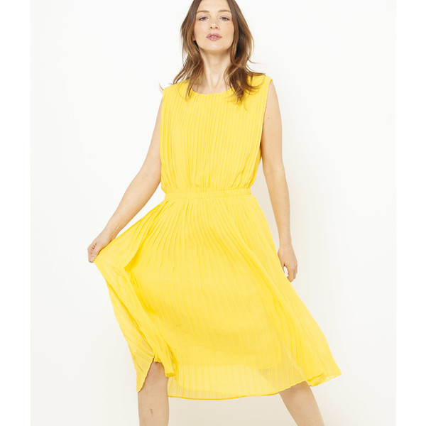 Camaieu Sukienka plisowana żółta 526126_0331E19/0331/RBRISTOL