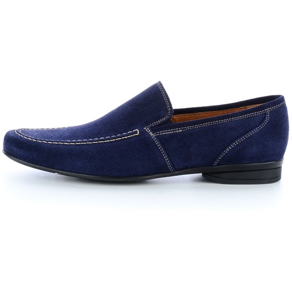 Primamoda Niebieskie zamszowe mokasyny 71-5615 CAM.BLUE