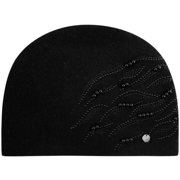 Quiosque Czarna czapka ze wzorem z perełek 5ID072299