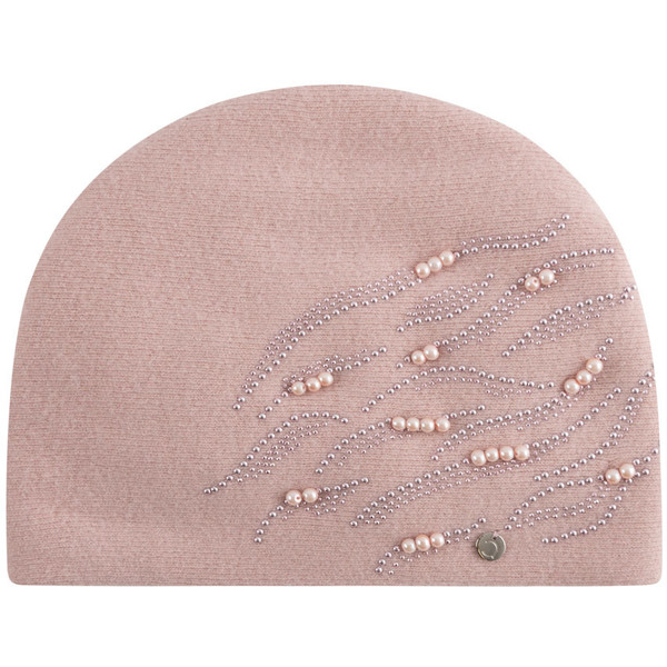 Quiosque Jasnoróżowa czapka ze wzorem z perełek 5ID072500