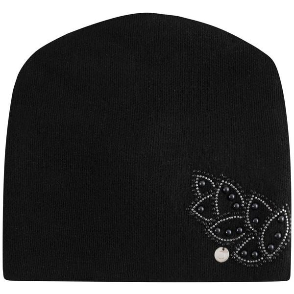 Quiosque Czarna czapka z perełkowymi liśćmi 5ID078299