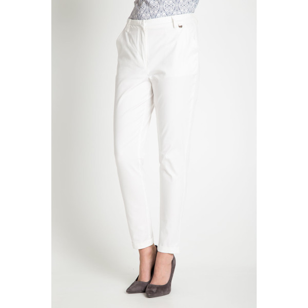 Quiosque Proste białe tkaninowe spodnie 3FJ003100