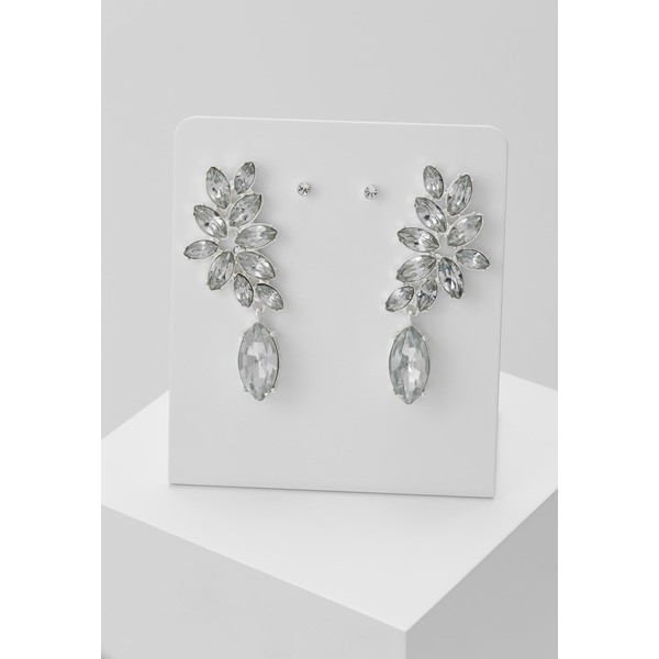 Pieces PCDIAM EARRINGS KEY 2 PACK Kolczyki silver colour/clear PE351L0KK