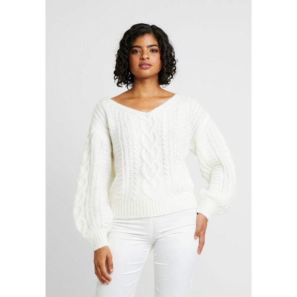 Nly by Nelly VOLUME SLEEVE Sweter white NEG21I00L