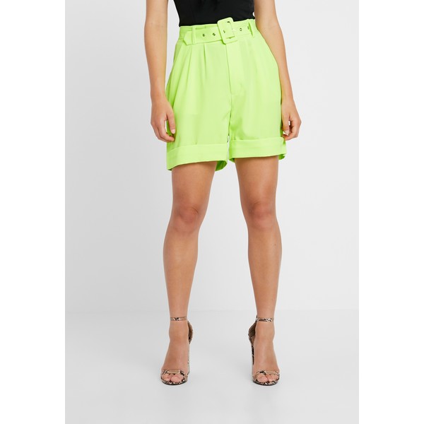 Missguided Petite SELF FABRIC BELTED CITY Szorty lime M0V21S015