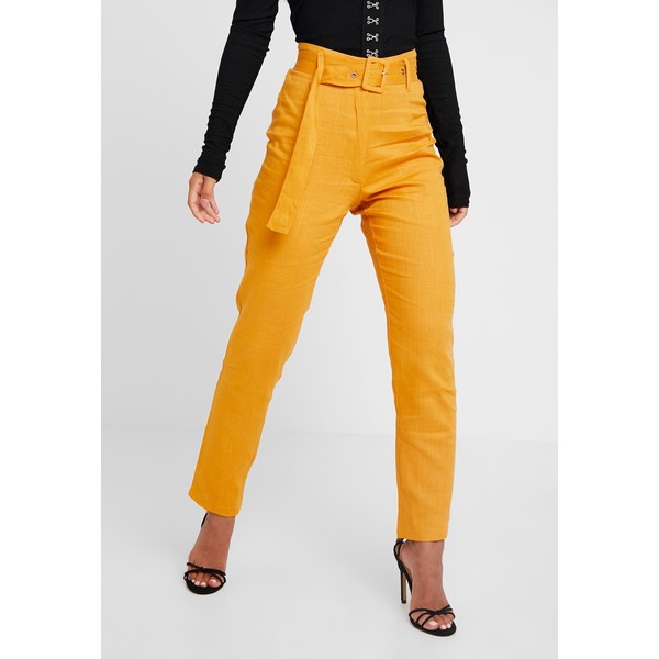 Missguided Petite SELF BELTED CIGARETTE Spodnie materiałowe orange M0V21A041