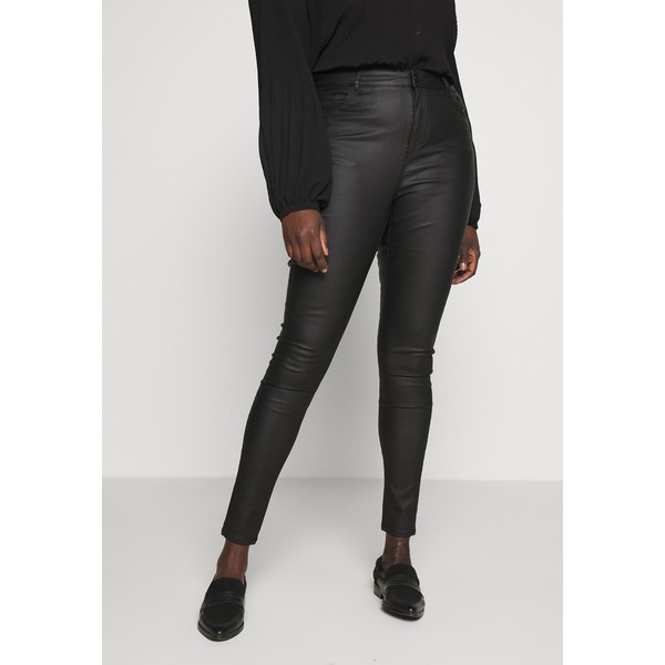 Vero Moda Curve VMSOPHIA SMOOTH COATED PANT Spodnie materiałowe black/coated VEE21A016