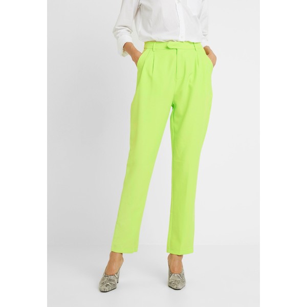 Missguided Tall HIGH WAISTED LEG TROUSERS Spodnie materiałowe neon green MIG21A02F