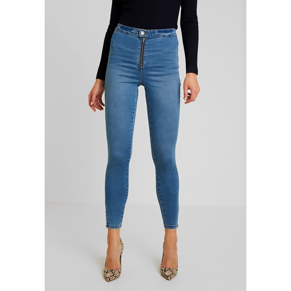 Missguided VICE EXPOSED ZIP AND BUTTON WITH ANKLE ZIP Jeansy Skinny Fit blue M0Q21N06P