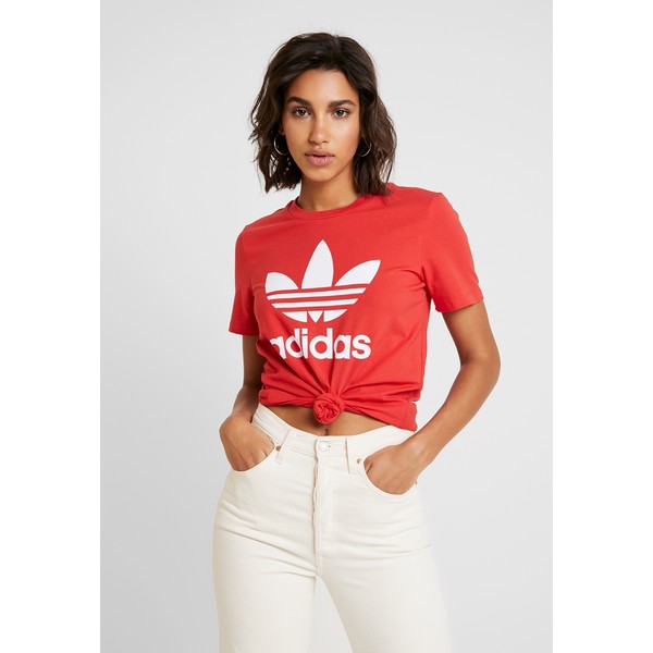 adidas Originals TREFOIL TEE T-shirt z nadrukiem lush red/white AD121D0OM