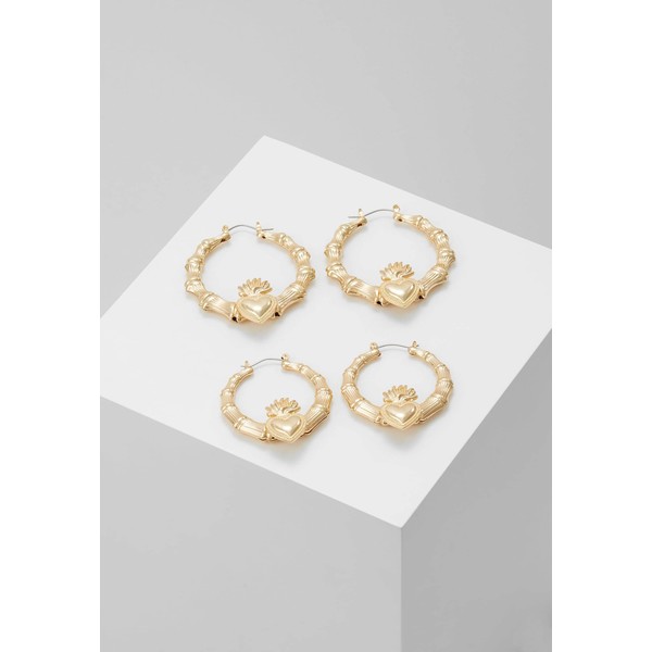 Missguided STATEMENT HEART HOOPS 2 PACK Kolczyki gold-coloured M0Q51L02W