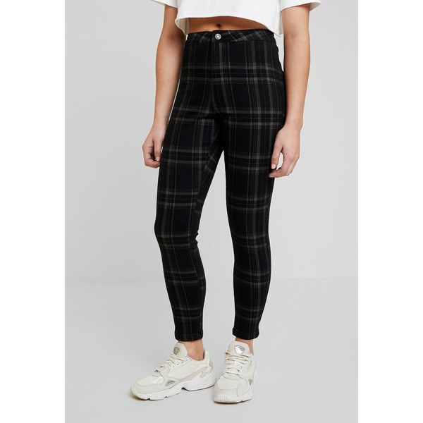Missguided Petite VICE CHECKED HIGHWAISTED Jeansy Skinny Fit black M0V21N02A