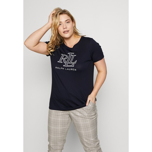 Lauren Ralph Lauren Woman KATLIN SHORT SLEEVE T-shirt z nadrukiem navy L0S21D01Y