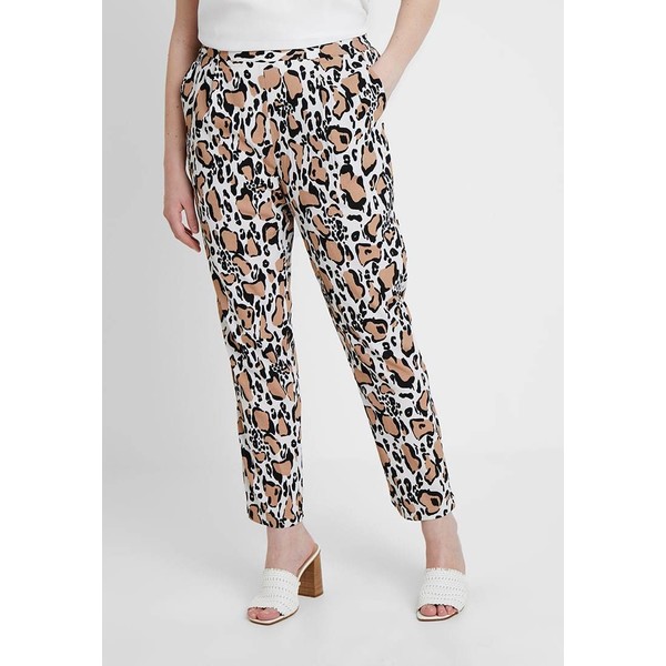 CAPSULE by Simply Be PRINT CREPE TAPERED TROUSERS Spodnie materiałowe brown/white/black CAS21A00M