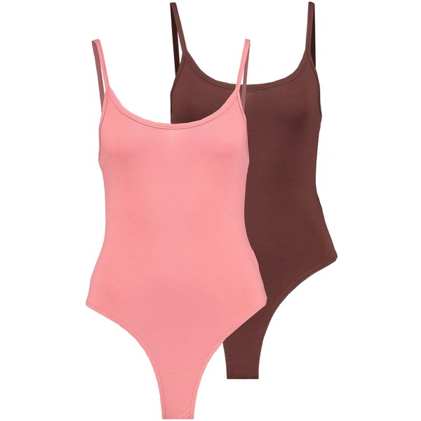 Missguided Tall CAMI BODYSUIT 2 PACK Top pink/chocolate MIG21D01F