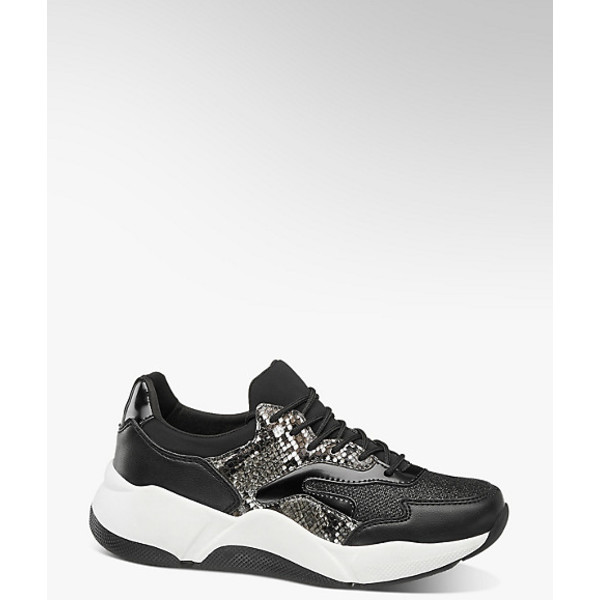 czarno-szaro-białe sneakersy damskie Graceland z błyszczącymi elementami 11021420