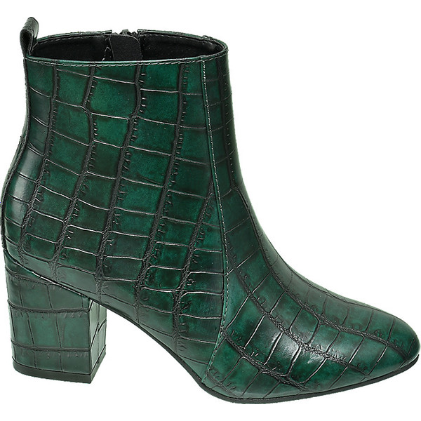 zielone botki damskie Graceland we wzór skóry krokodyla 11101489
