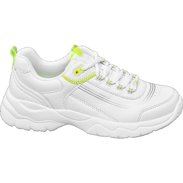 białe sneakersy damskie Graceland z neonowymi elementami 11021820