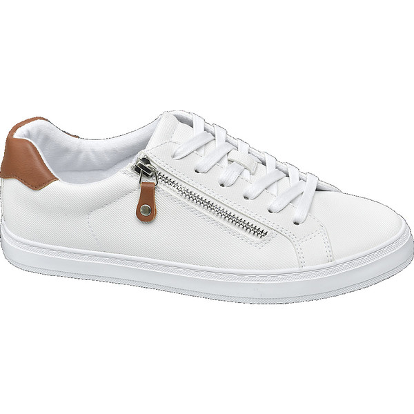 białe sneakersy damskie Graceland z brązowymi elementami 11021100