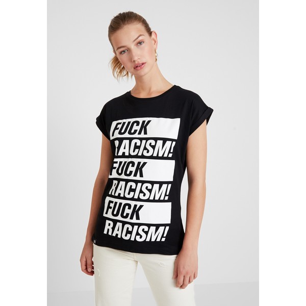 Dedicated VISBY FUCK RACISM T-shirt z nadrukiem black DEL21D00D