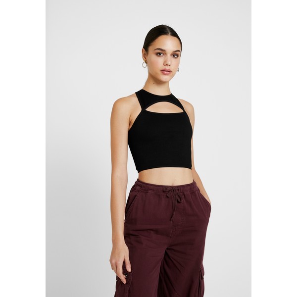 BDG Urban Outfitters LASER CUT RACER CROP Top black QX721D013