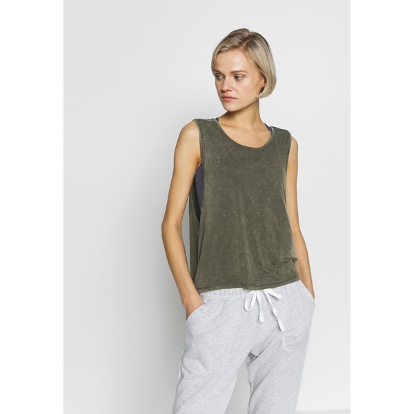 Cotton On Body CROPPED KEY HOLE WASHED TANK Top khaki C1R41D017