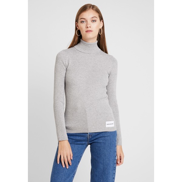Calvin Klein Jeans ICONIC TURTLE NECK Sweter light grey heather C1821I02H