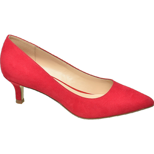 czerwone czółenka damskie Graceland na obcasie typu kitten heels 11642208