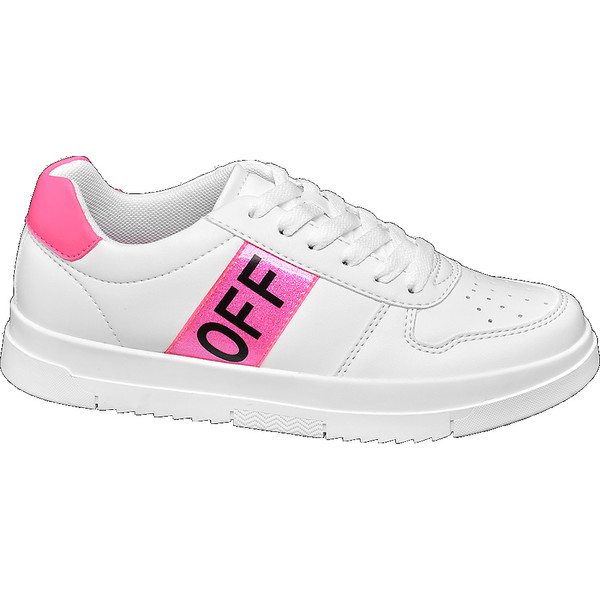 biało-różowe sneakersy damskie Graceland z napisem off 11022689