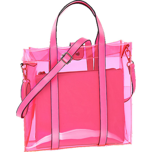 różowa torebka damska Catwalk z transparentnego materiału 41002042