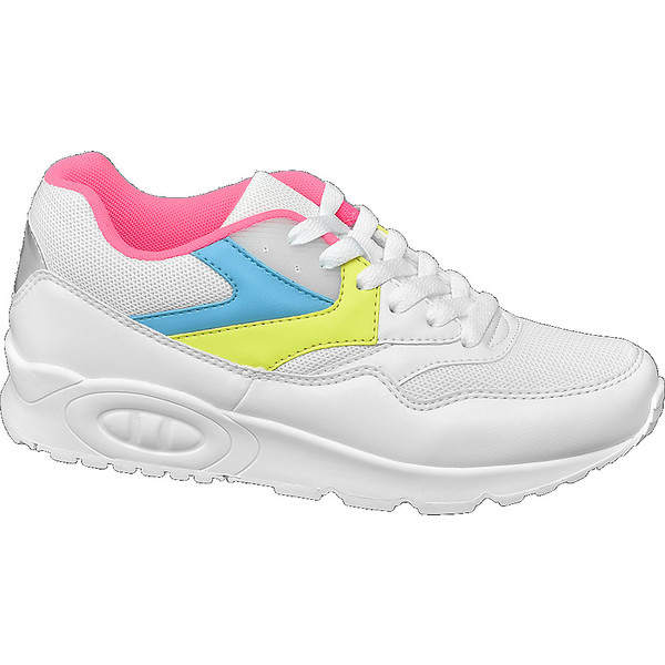 białe sneakersy damskie Graceland z kolorowymi akcentami 11022750
