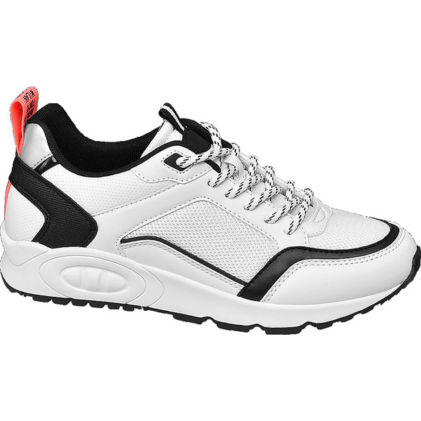 białe sneakersy damskie Graceland z czarnymi i szarymi elementami 11022760