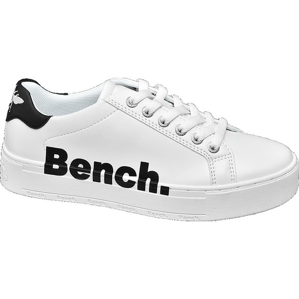 białe sneakersy damskie Bench z dużym logo 11031760