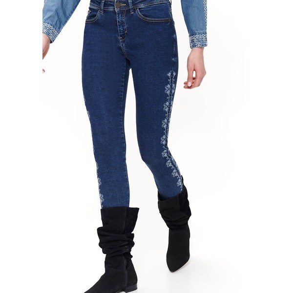 Top Secret jeansowe spodnie z haftem SSP3152